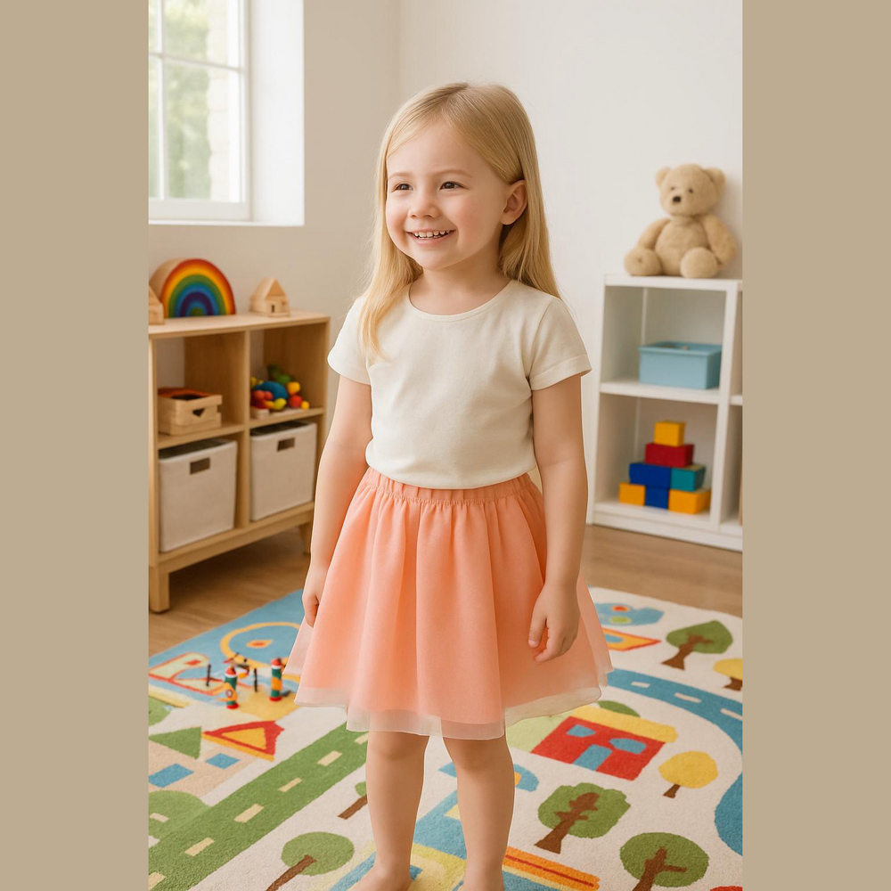 Children's Place Peach Ruffle Skirt Large 10 12